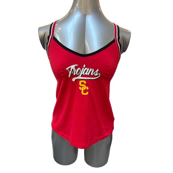 NWT USC Trojans WEAR by Erin Andrews Women's Open Hole Razorback Tank Top Red XS - Picture 1 of 5